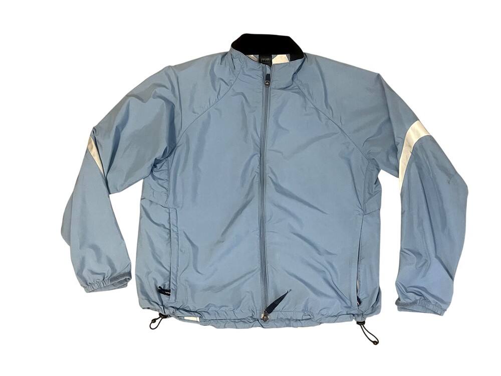 REI Jacket Womens Medium Blue Full Zip Reflective Lightweight Windbreaker